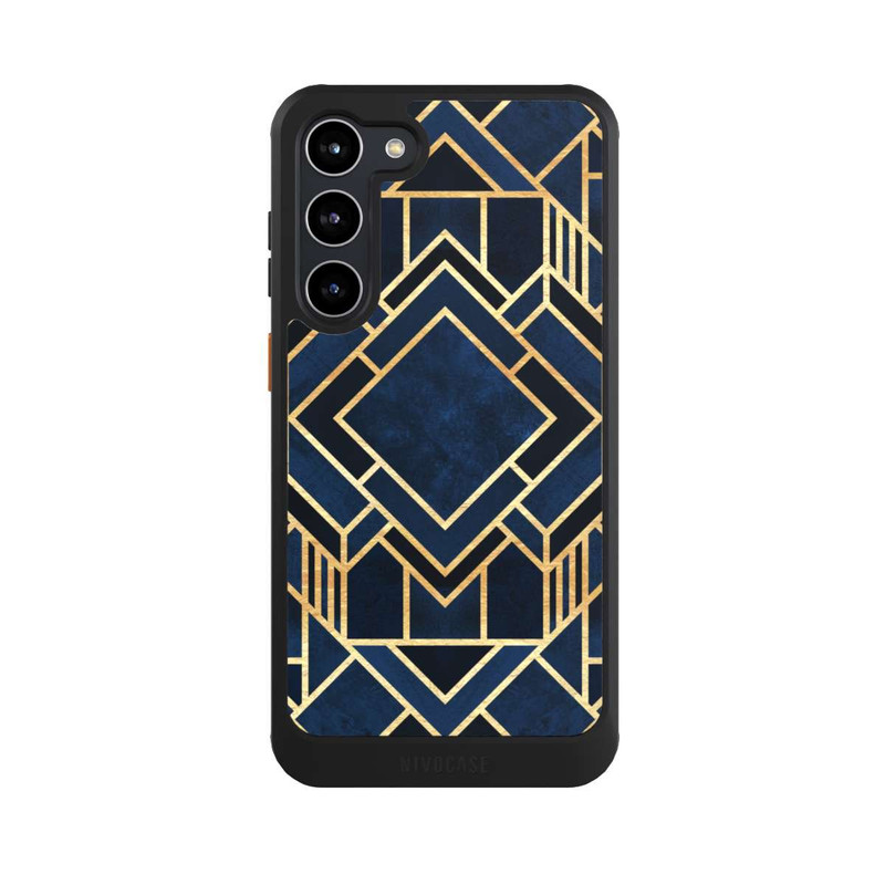 Galaxy S23 + NIVOcore Kunst Deko Blau Golddruck