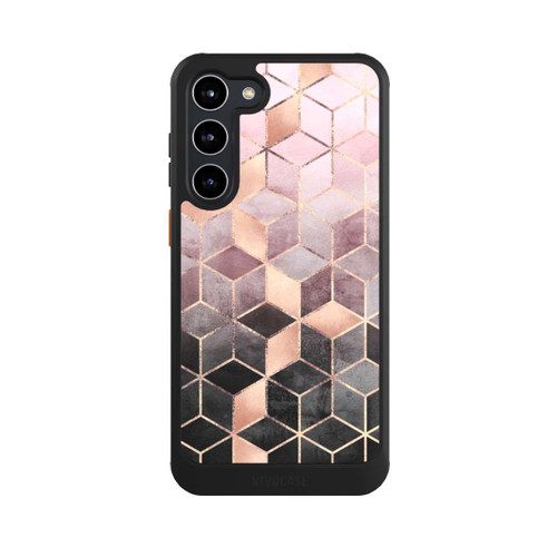 Samsung Galaxy S23+ NIVOcore Pink-grauer Farbverlauf Würfel Druck