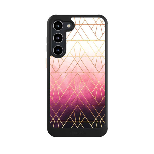 Samsung Galaxy S23+ NIVOcore Pink Ombre Dreiecke Golddruck