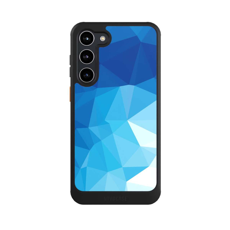 Galaxy S23 + NIVOcore Polygonales blaues Mosaik
