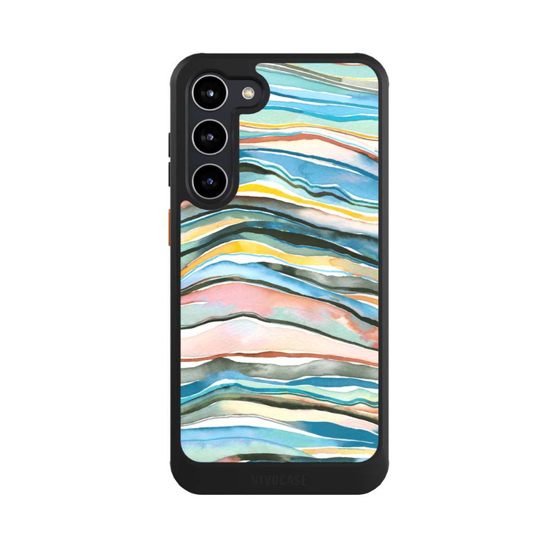 Galaxy S23 + NIVOcore Achatschichten Aquarellblau