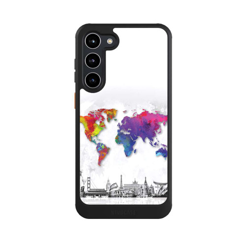 Samsung Galaxy S23+ NIVOcore Weltkarte mit Skyline