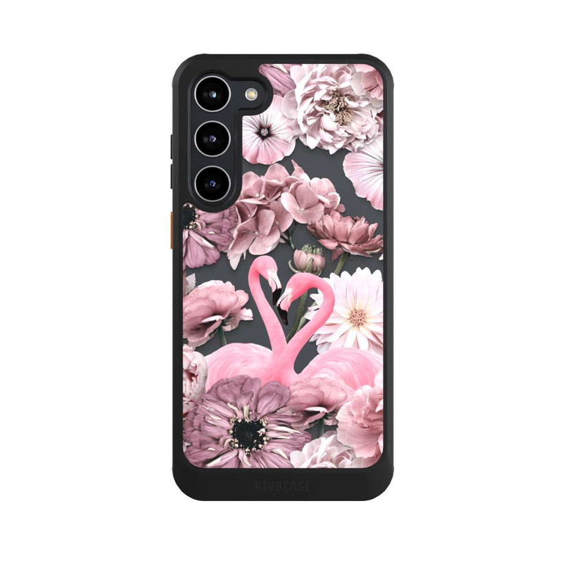 Galaxy S23 + NIVOcore Flamingos in Blumen Muster