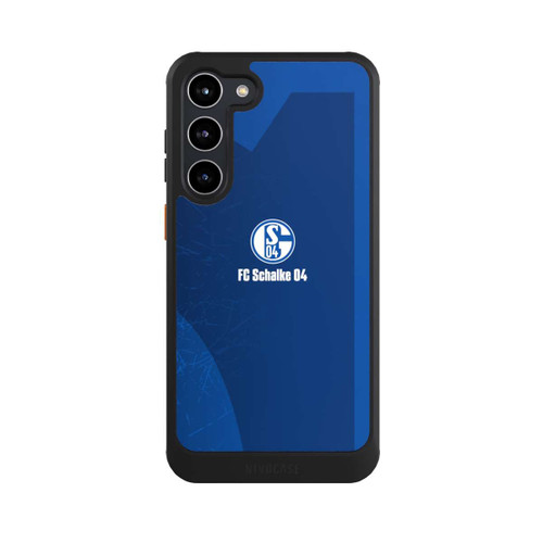Samsung Galaxy S23+ NIVOcore Schalke 04 Blauer Hintergrund Mit Logo