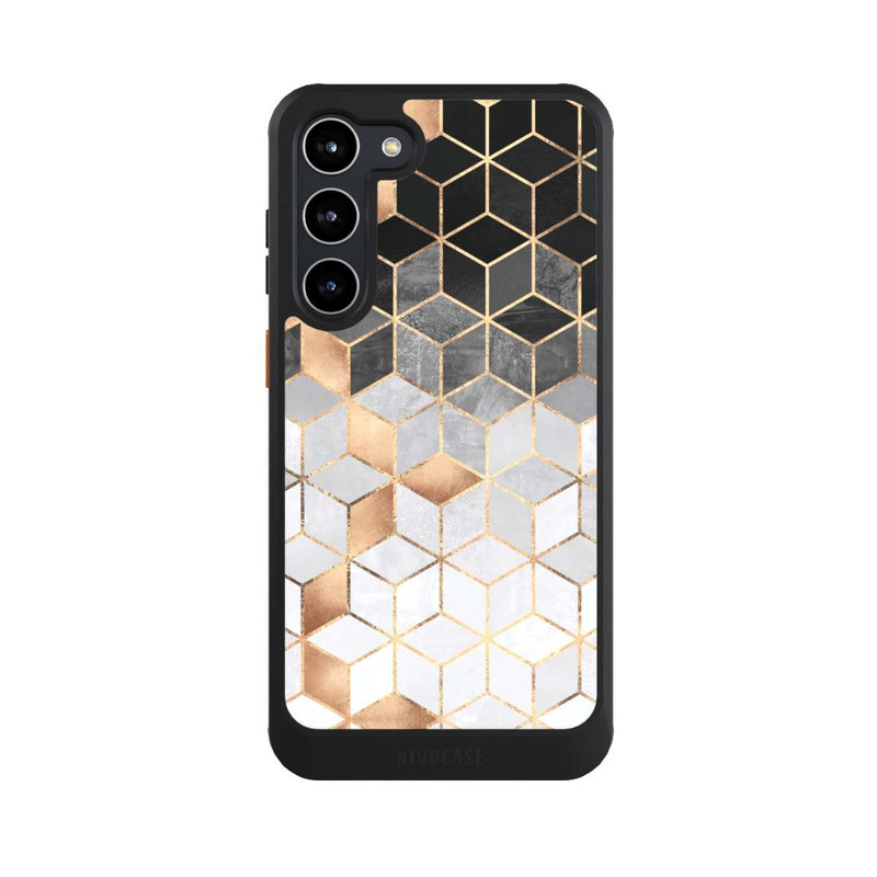 Galaxy S23 + NIVOcore Würfel dunkel und gold