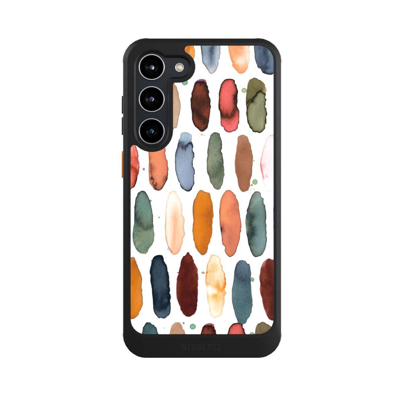 Galaxy S23 + NIVOcore Watercolor Dashes Mineral Terracotta