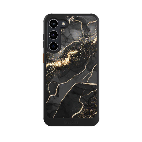 Samsung Galaxy S23+ NIVOcore Look Spirales de Marbre Sombre &amp; Or