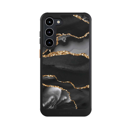 Samsung Galaxy S23+ NIVOcore Dunkle Marmorstreifen im Goldlook