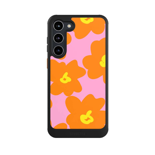 Samsung Galaxy S23+ NIVOcore Retro Blumenmuster Pink und Orange