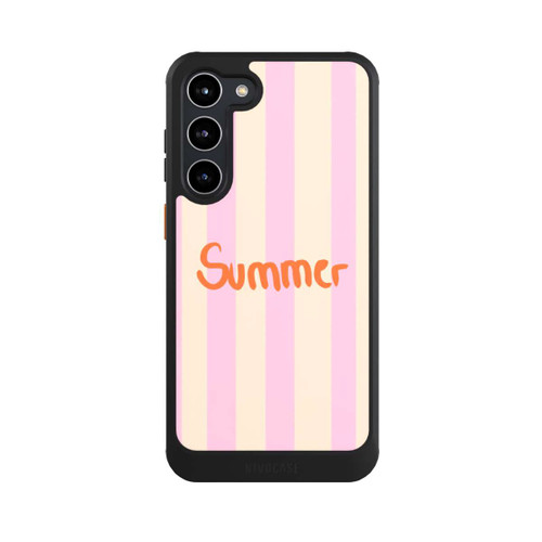 Samsung Galaxy S23+ NIVOcore Summer- Rosa und Orange Streifen Hintergrund