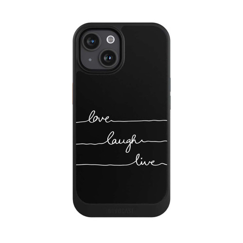 Apple iPhone 15 NIVOcore Love Laugh Live weiß/schwarz