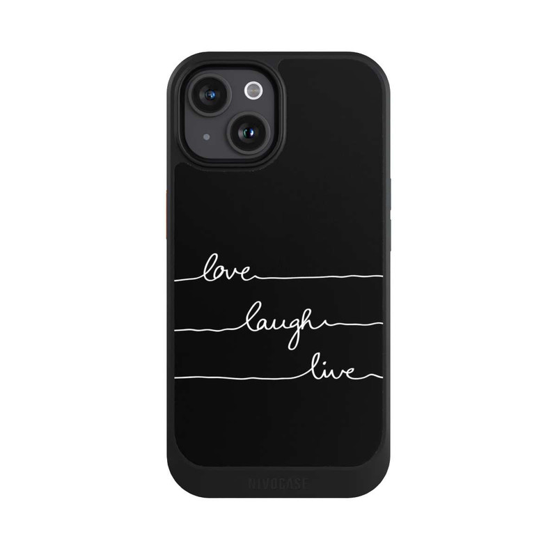 iPhone 15 NIVOcore Love Laugh Live weiß/schwarz