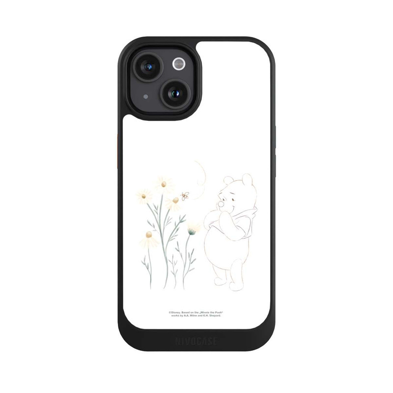 iPhone 15 NIVOcore Winnie Puuh sieht sich Gänseblümchen an