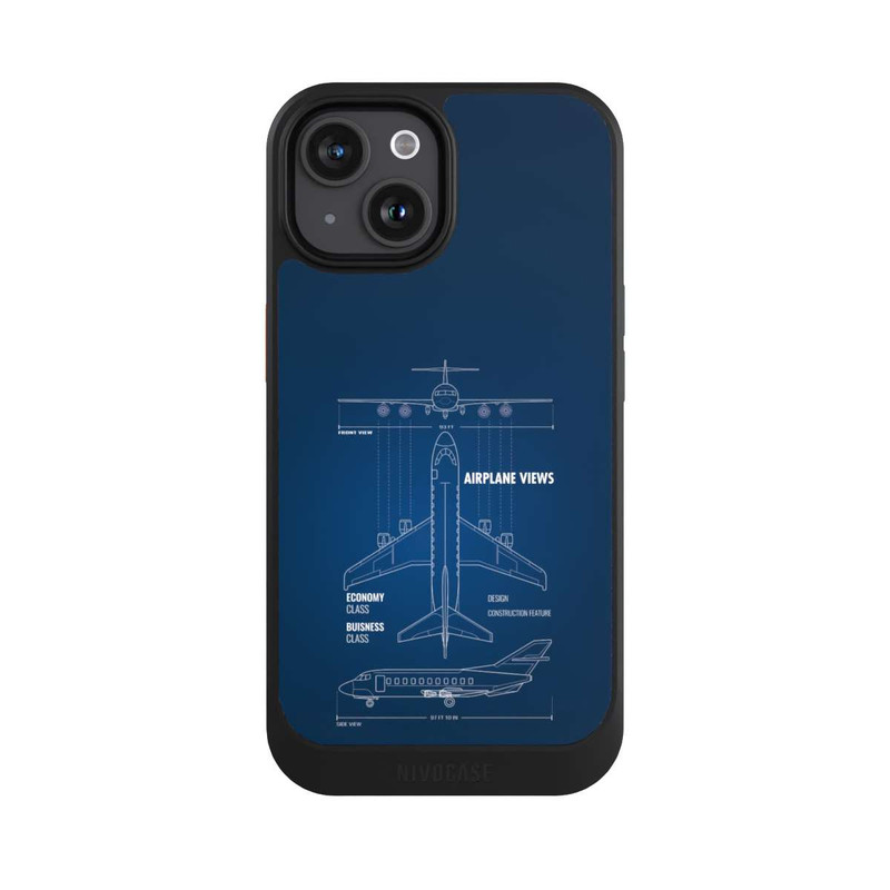iPhone 15 NIVOcore Flugzeug-Wireframe
