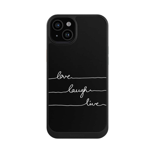 Apple iPhone 15 Plus NIVOcore Love Laugh Live weiß/schwarz