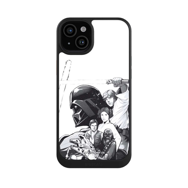 iPhone 15 Plus NIVOcore Star Wars Characters - Black and White