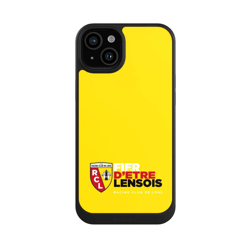 iPhone 15 Plus NIVOcore Fond Logo RCL Jaune