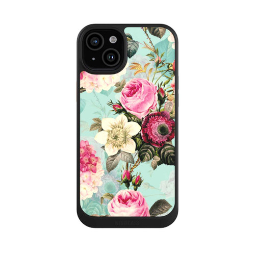 Apple iPhone 15 Plus NIVOcore Türkisfarbene Rosentapete