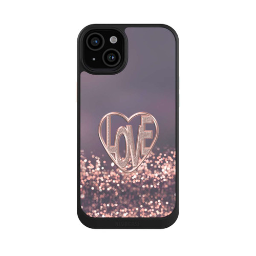 Apple iPhone 15 Plus NIVOcore LOVE Glitzerrosa