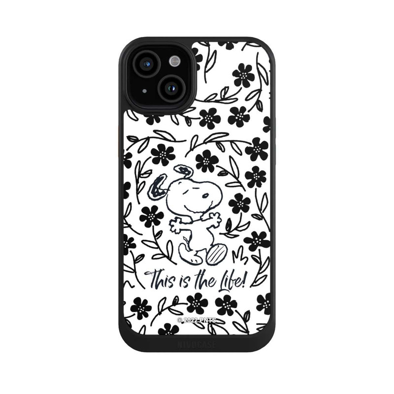 iPhone 15 Plus NIVOcore Snoopy This Is The Life Noir & Blanc