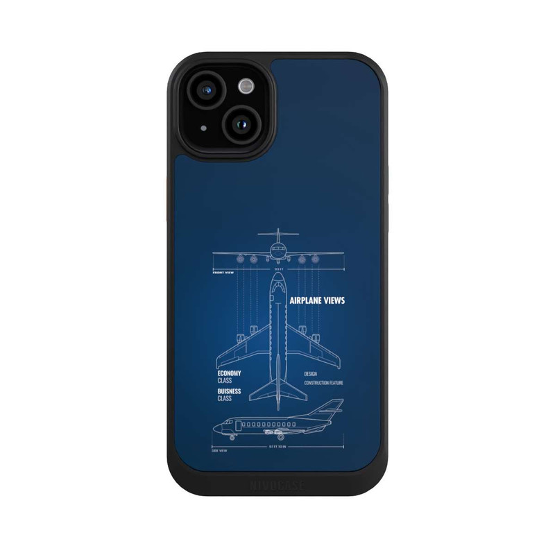 iPhone 15 Plus NIVOcore Flugzeug-Wireframe
