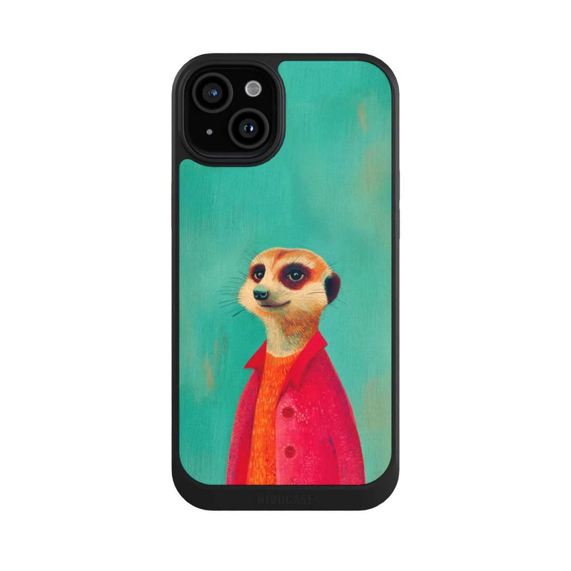 iPhone 15 Plus NIVOcore Meerkat Green Illustration