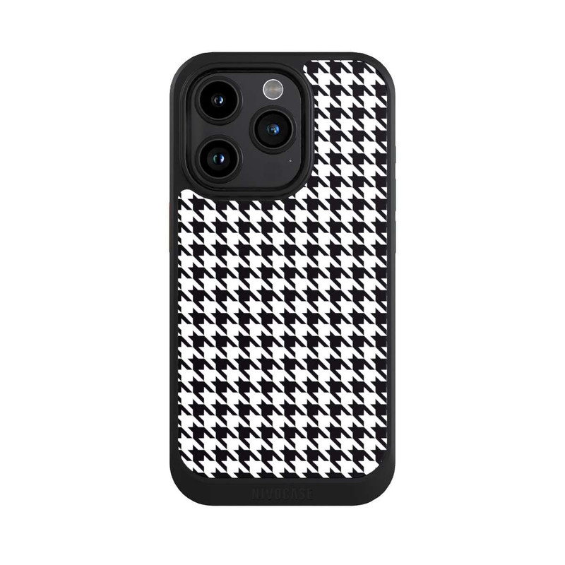 iPhone 15 Pro NIVOcore Pied de Poule Noir Blanc