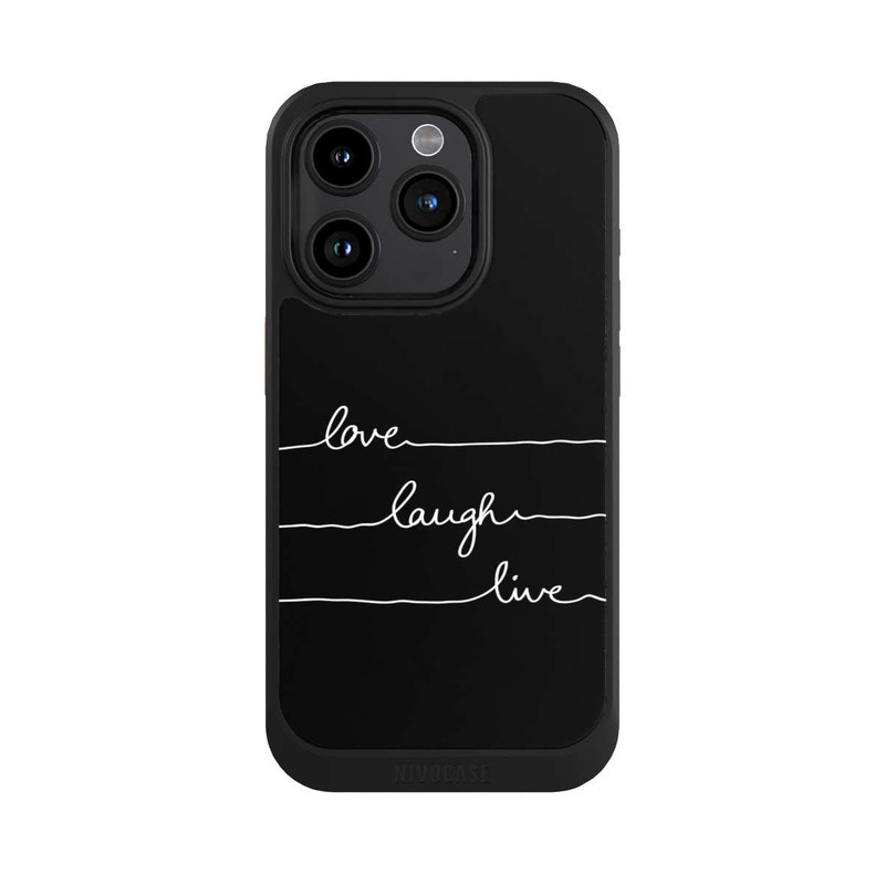 iPhone 15 Pro NIVOcore Love Laugh Live weiß/schwarz