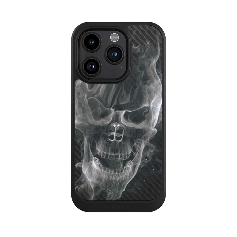iPhone 15 Pro NIVOcore Crâne Fumée Carbone
