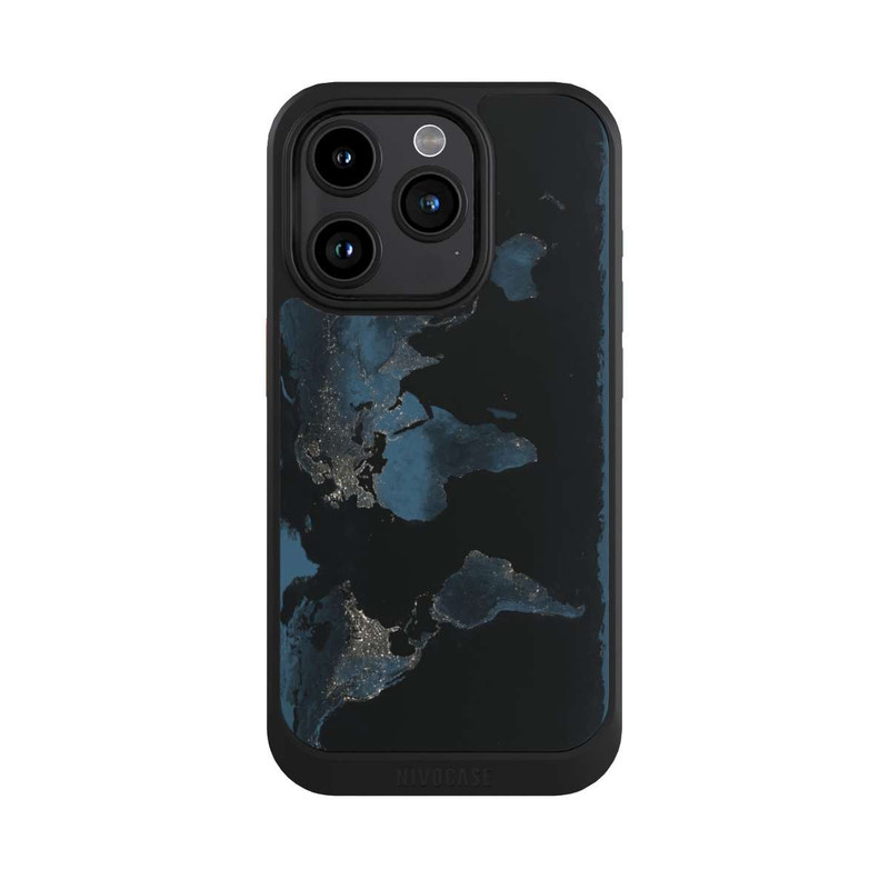 iPhone 15 Pro NIVOcore Carte du Monde Nuit