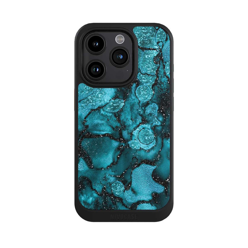 iPhone 15 Pro NIVOcore  Blauer Glitzerlook