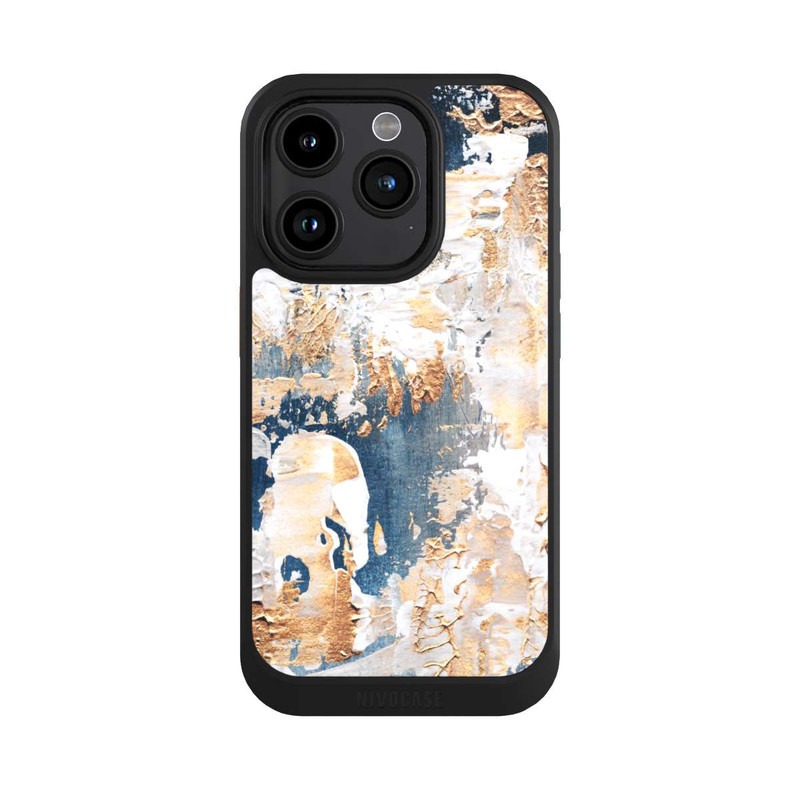 iPhone 15 Pro NIVOcore Abstraction Bleu et Or