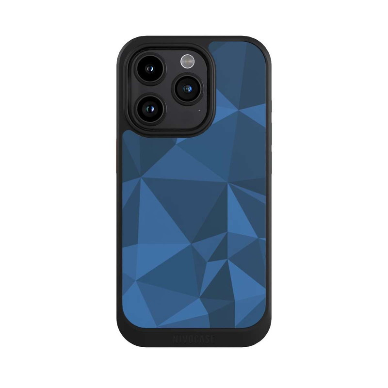 iPhone 15 Pro NIVOcore Polygon Pattern Blue