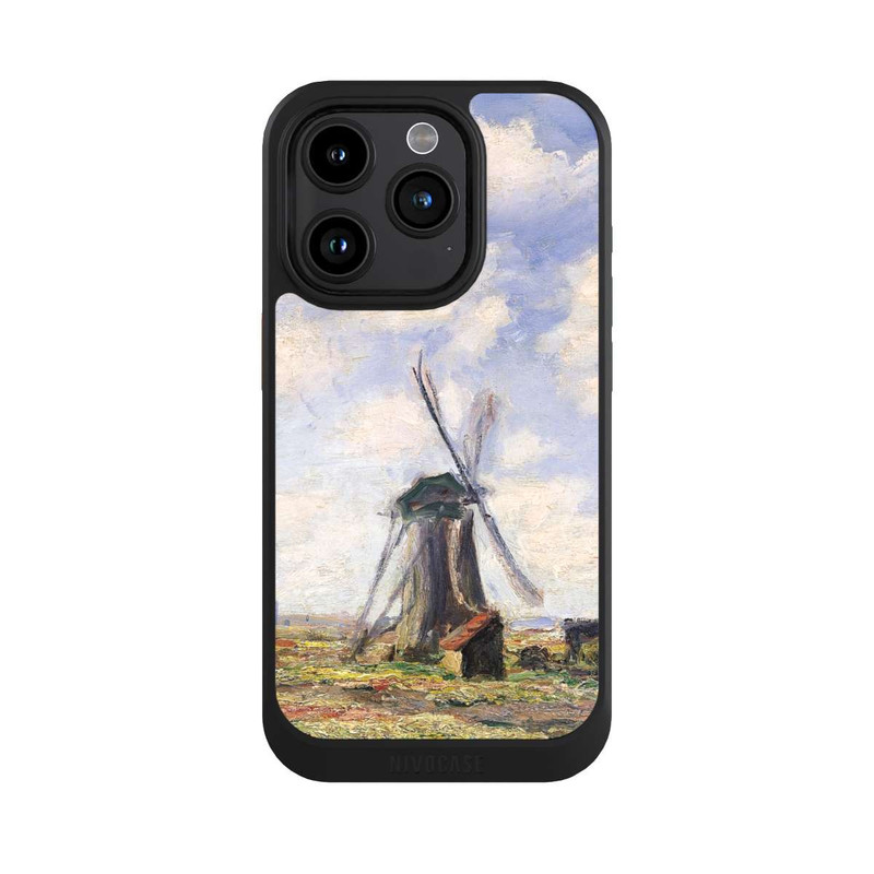 iPhone 15 Pro NIVOcore Tulpenfelder mit der Rijnsburger Windmühle von Claude Monet