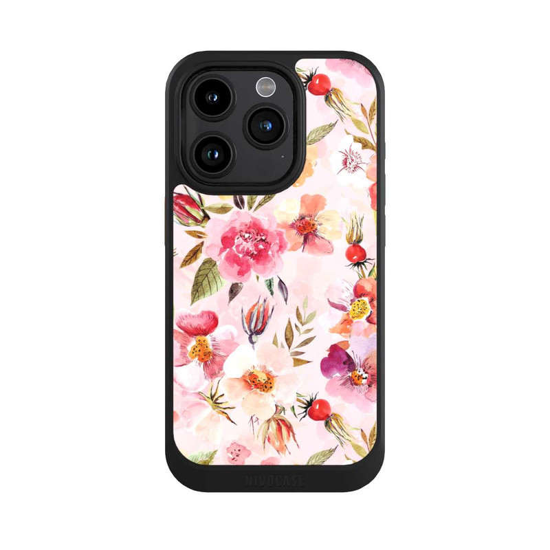 iPhone 15 Pro NIVOcore Papier Peint Rose Musquée Printemps Rose