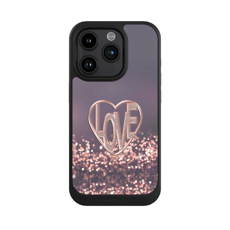iPhone 15 Pro NIVOcore Love Glitter Pink