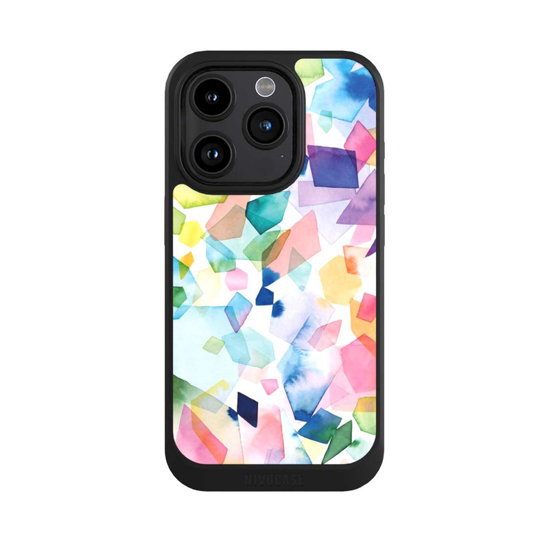 iPhone 15 Pro NIVOcore Colorful Watercolor Gems Diamonds