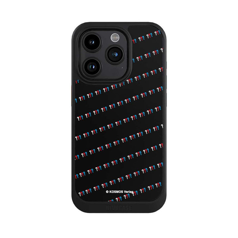 iPhone 15 Pro NIVOcore Drei Fragezeichen Muster Schräg