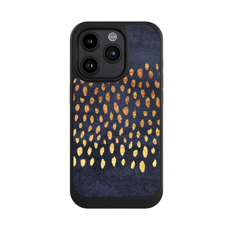 iPhone 15 Pro NIVOcore Muster Gold und Marine