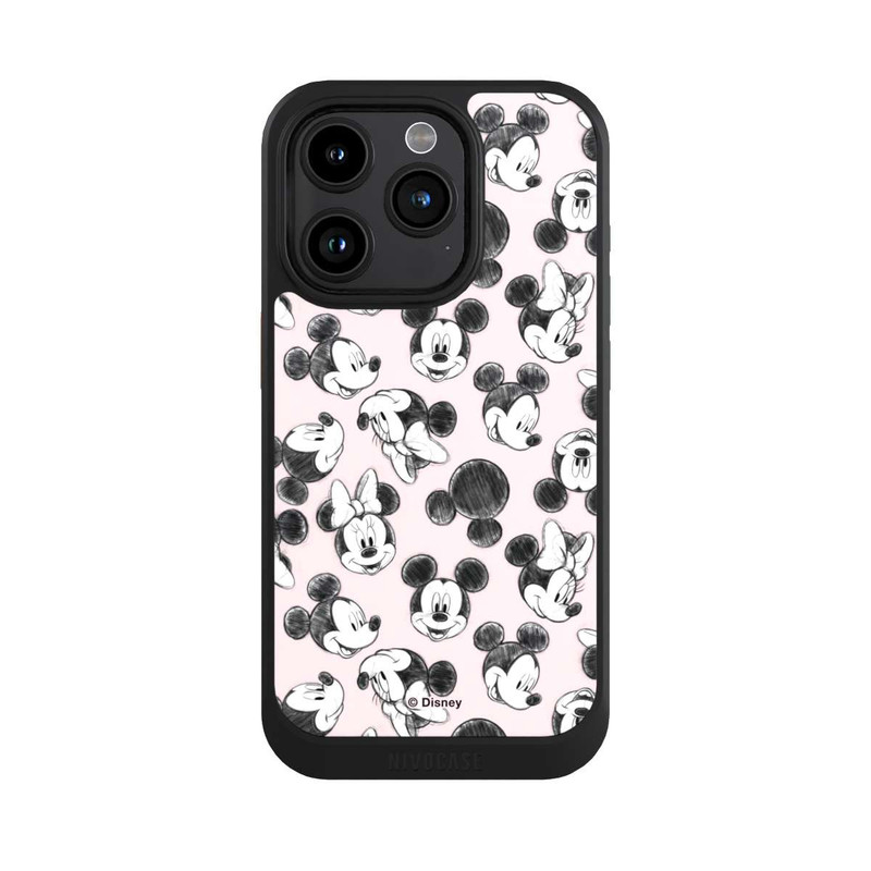iPhone 15 Pro NIVOcore Minnie & Mickey Viele Gesichter Pink