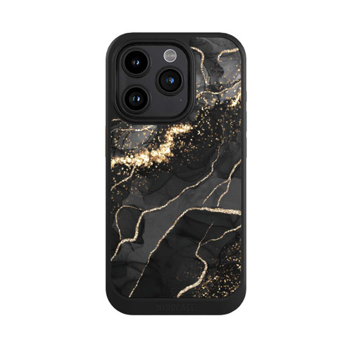 Apple iPhone 15 Pro NIVOcore Dunkler Marmor Wirbel Goldoptik