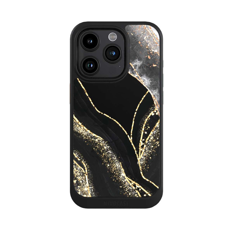 iPhone 15 Pro NIVOcore Dark Marble Gold