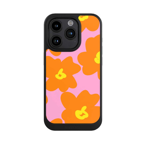 Apple iPhone 15 Pro NIVOcore Retro floral pattern pink and orange