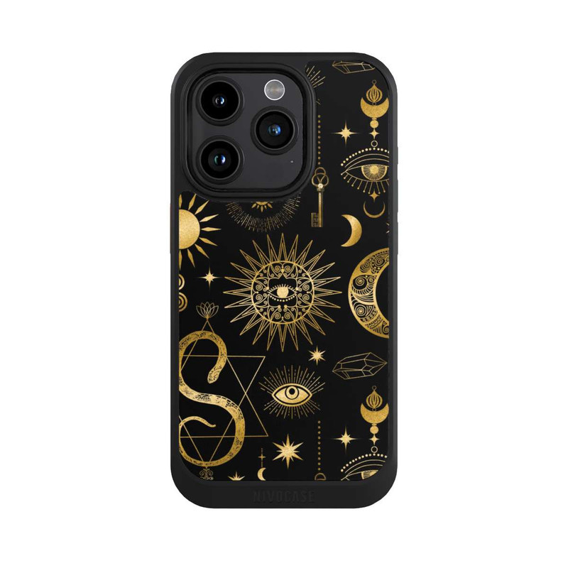 iPhone 15 Pro NIVOcore Soleil et Lune Célestes Steampunk