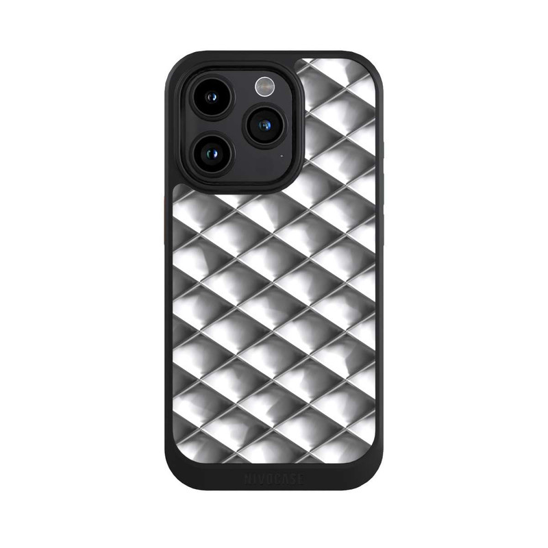 iPhone 15 Pro NIVOcore Carrés argentés Glamour