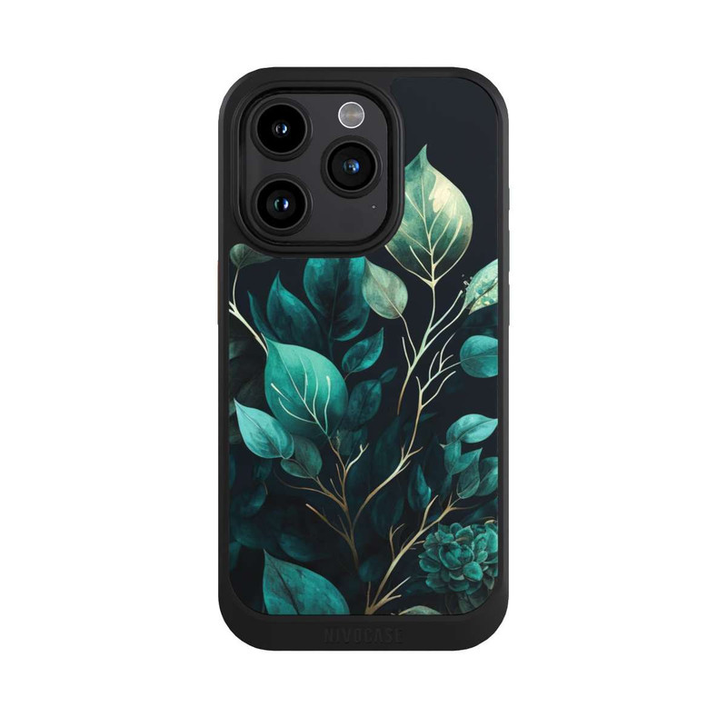 iPhone 15 Pro NIVOcore Eucalyptus Dark Background
