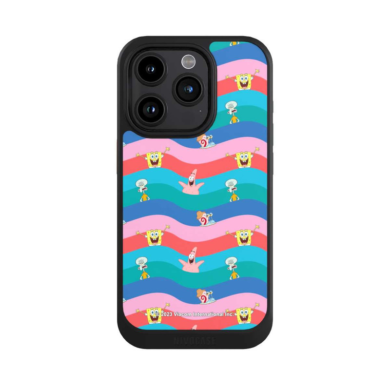iPhone 15 Pro NIVOcore Spongebob Freunde Bunte Wellen