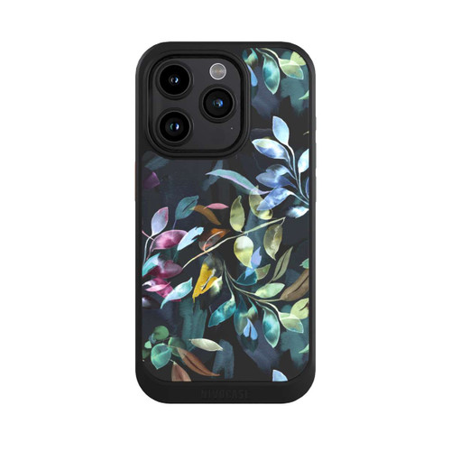 Apple iPhone 15 Pro NIVOcore Mystische Aquarellblätter schwarz