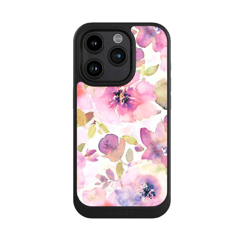 iPhone 15 Pro NIVOcore Pink Flowers Wallpaper
