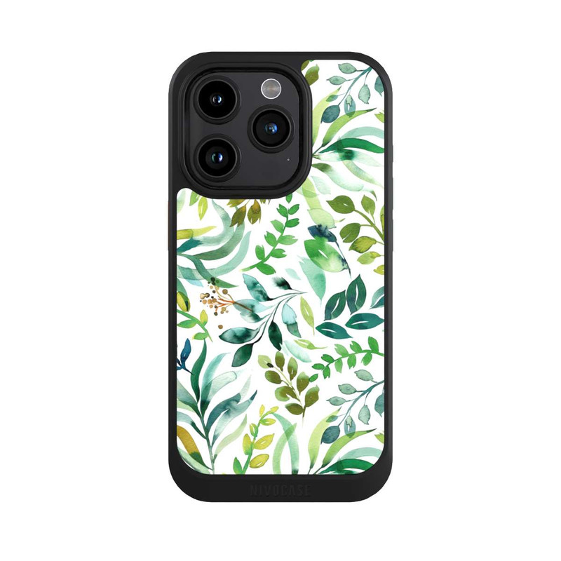 iPhone 15 Pro NIVOcore Watercolor Palms Leaves Botanical Green